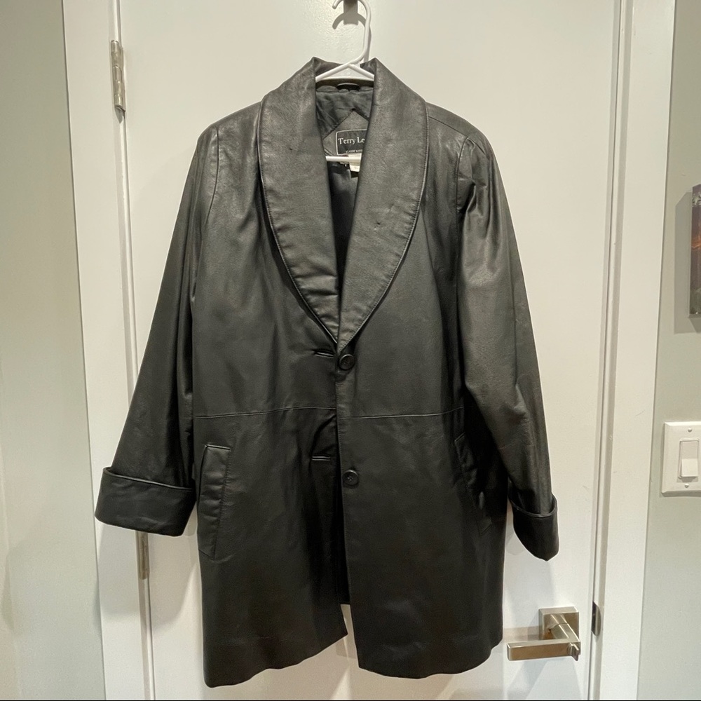 terry lewis classic luxuries black leather blazer